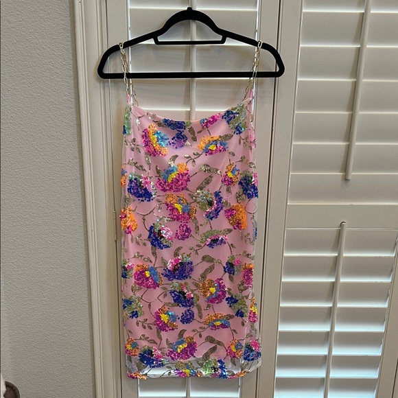 Floral Sequin Slip Dress - Picture 1 of 4